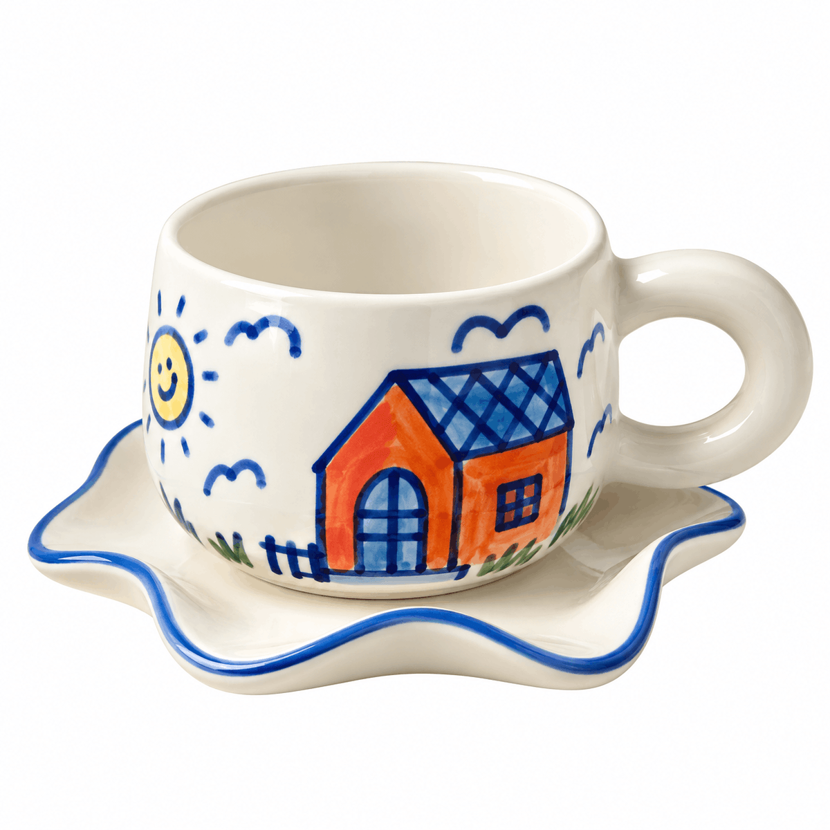 Blue Floral House Mug