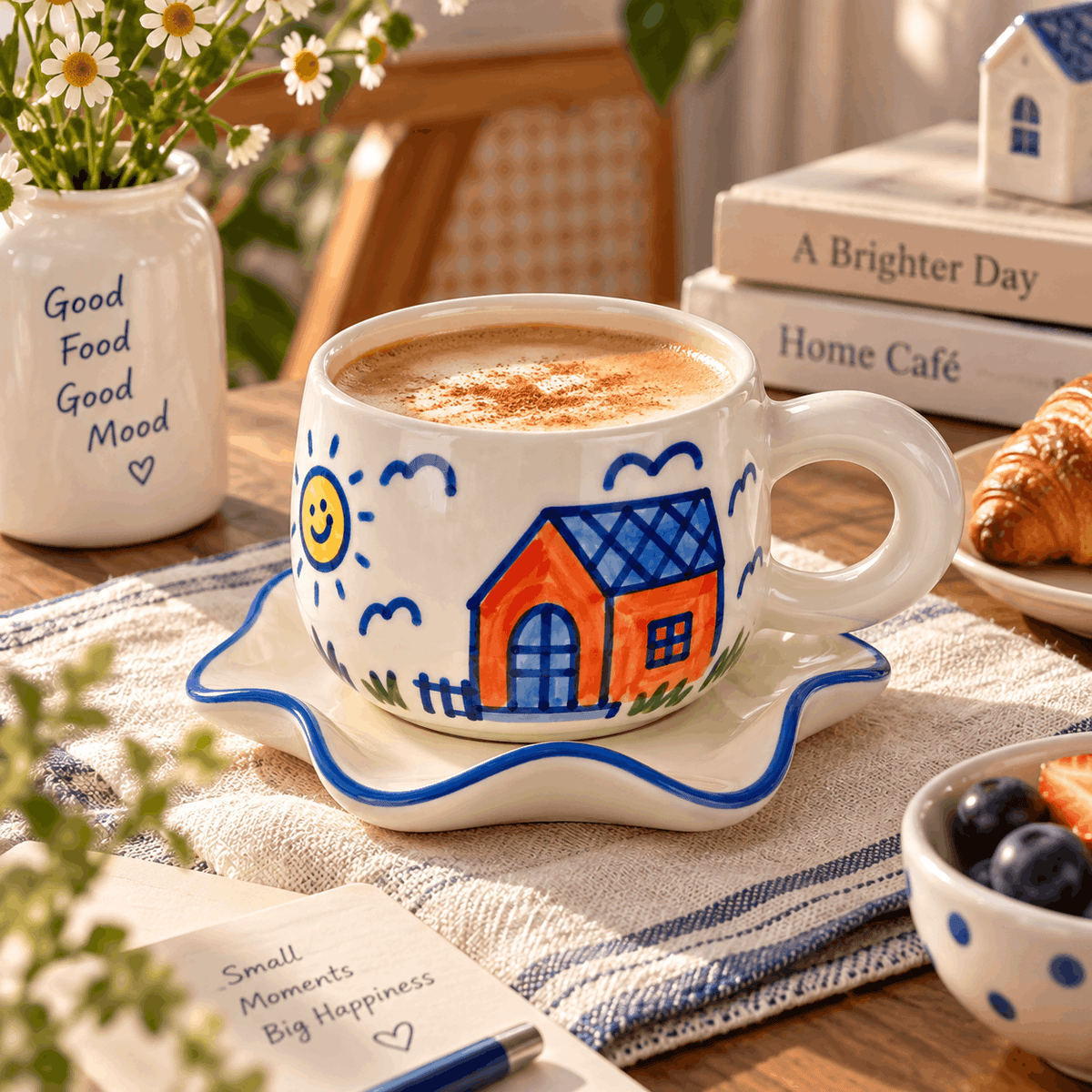 Blue Floral House Mug