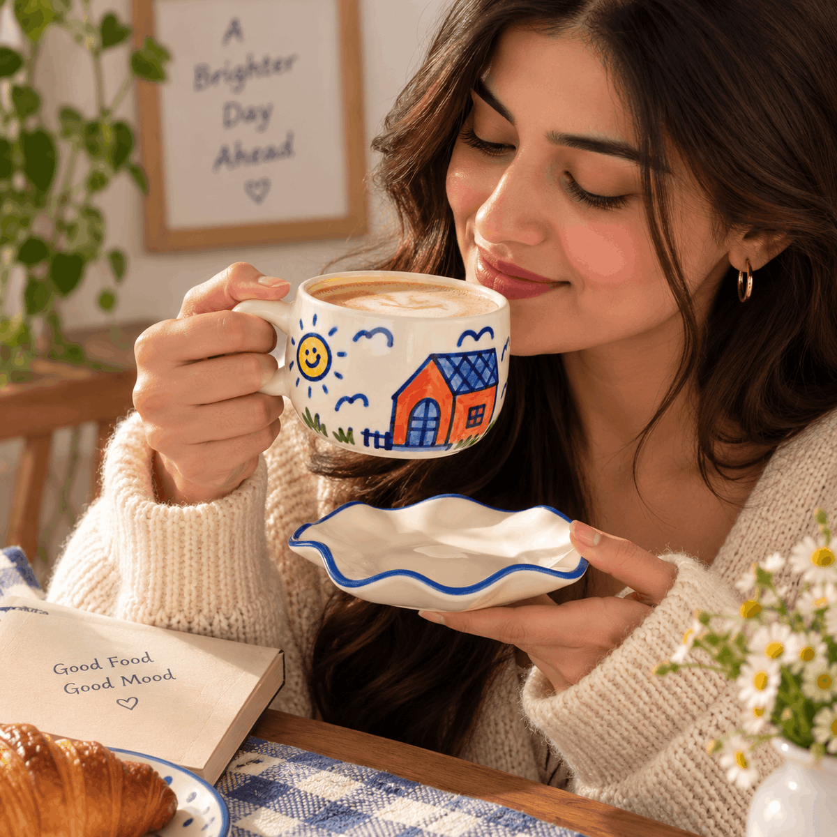 Blue Floral House Mug
