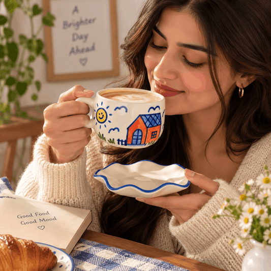 Blue Floral House Mug